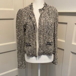 Rebecca Taylor Black and White Tweed Blazer